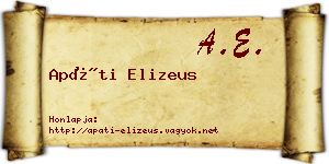 Apáti Elizeus névjegykártya
